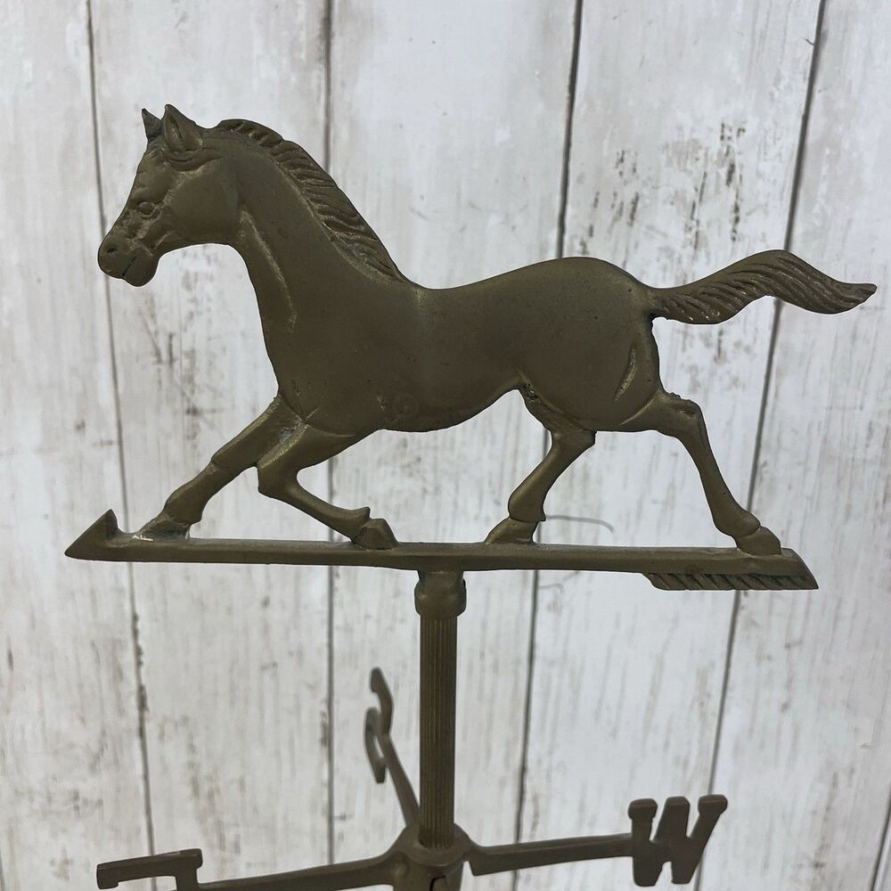 VTG 1981 Seymour Mann Brass Tabletop Weathervane Horse Trotting Equestrian 16.5” - Picture 2 of 9